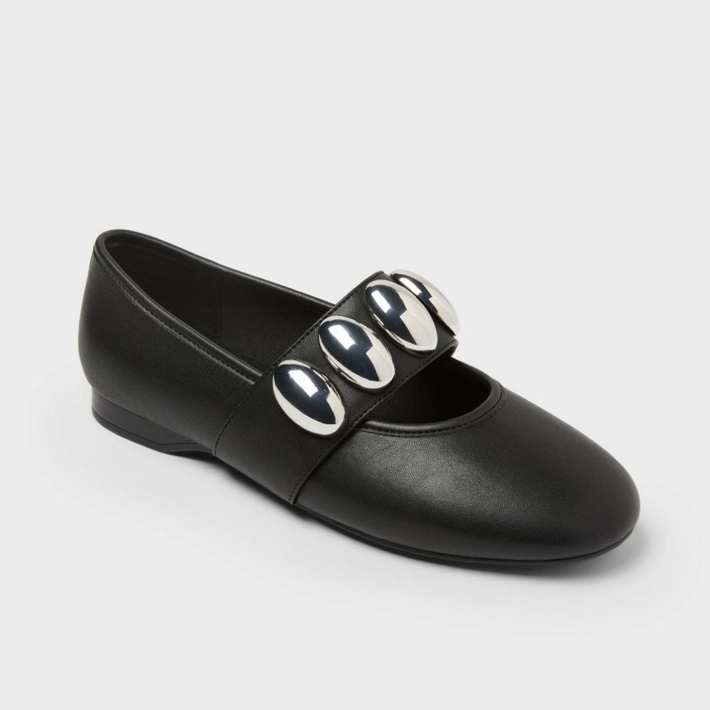 NWT A New Day Genevieve Oversized Dome Stud Mary Jane Flats, Size 11